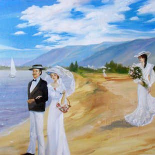 "Старинный Геленджик" х. м. 60 х 70