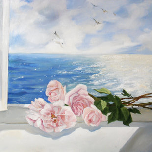 "Розы и море" х. м. 50 х 60