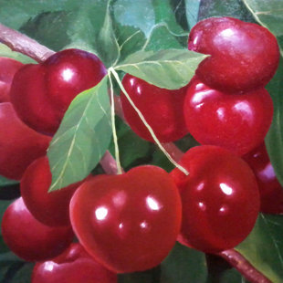 "Вишни" х. м. 60  х 60