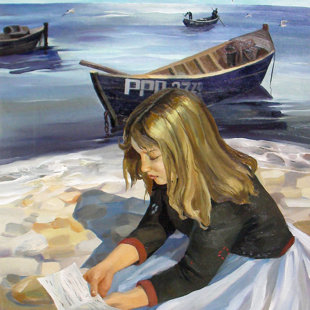 "Читающая письмо" х. м. 150 х 100