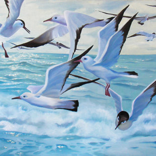 "Птицы и море" х. м 80 х 100