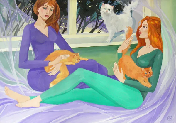 "Кошки" бум. смеш. техн. 76 х 98